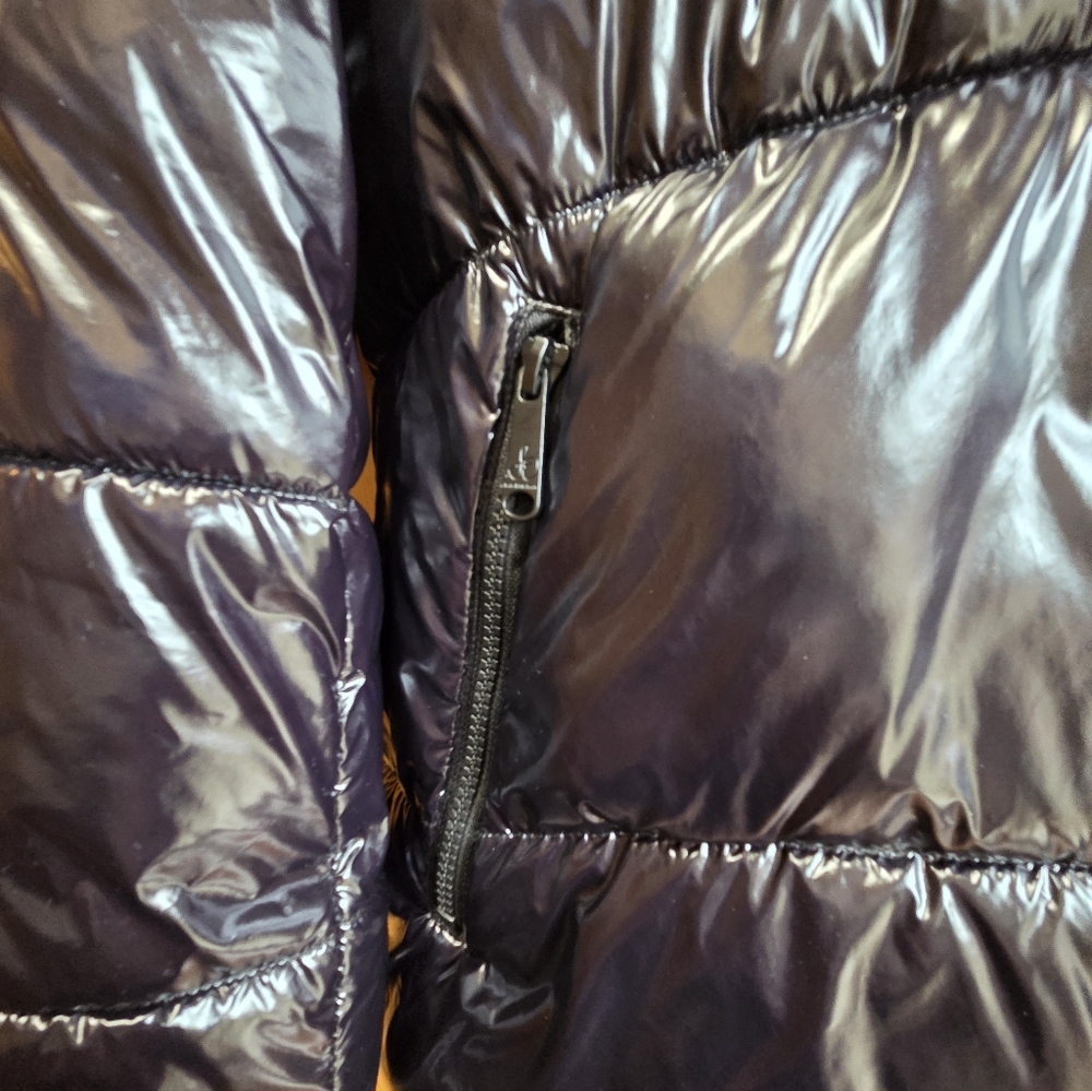 Sam Edelman | Glossy Hooded Puffer Jacket – Black – Women’s Small - Picture 8 of 12